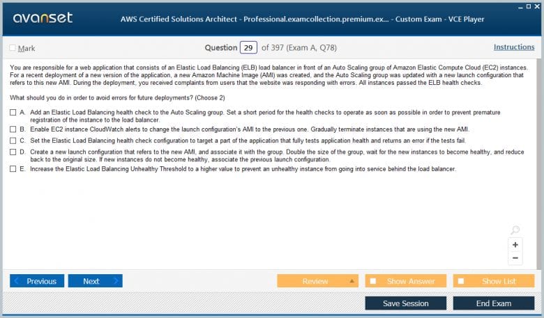 AWS Certified Solutions Architect - Professional Premium VCE Screenshot #2